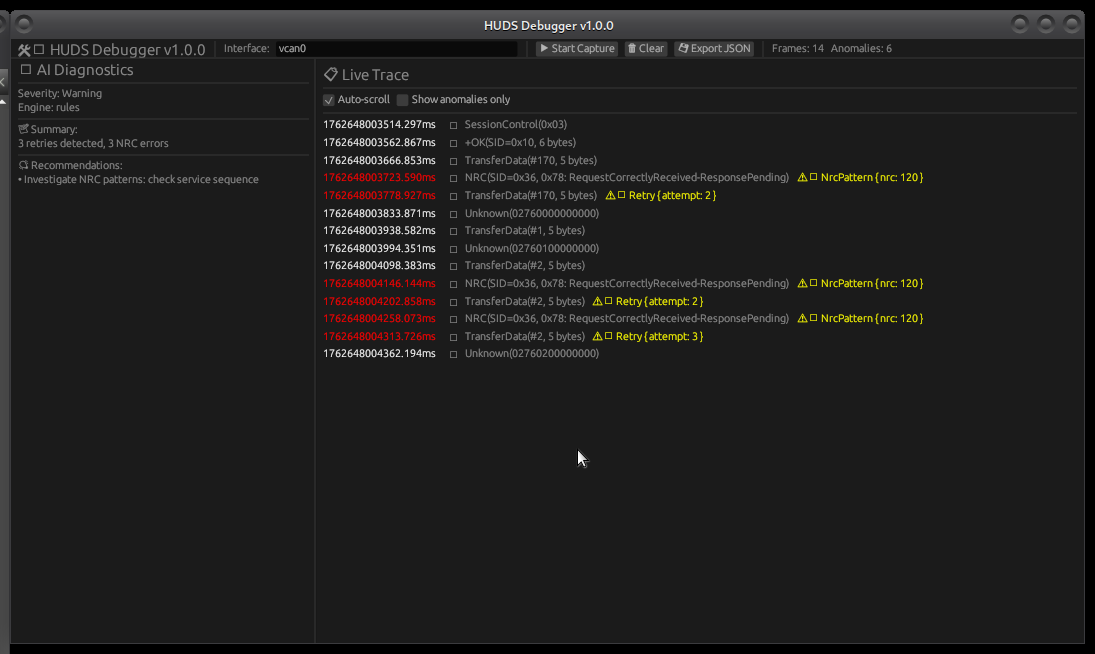 HUDS Debugger - AI Diagnostics